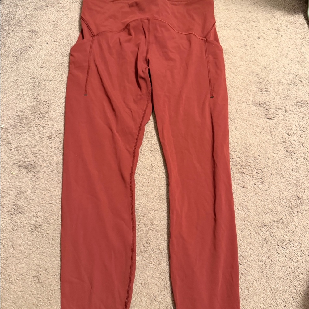 Lululemon Fast & Free Red Merlot Leggings